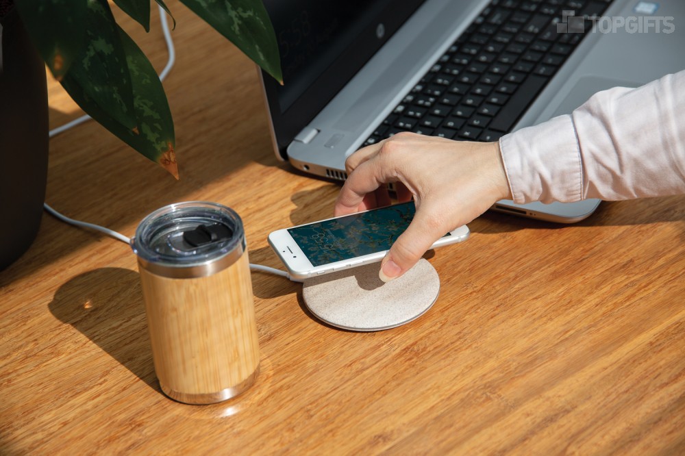 Док-станция для беспроводной зарядки Wheat Straw, 5 Вт - 6