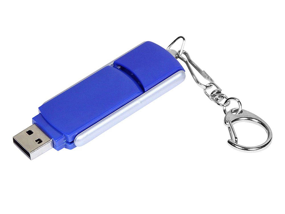 USB 2.0- флешка промо на 4 Гб с прямоугольной формы с выдвижным механизмом - 2