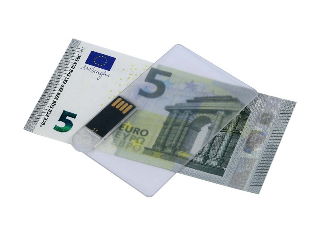 USB 2.0- флешка на 64 Гб в виде прозрачной пластиковой карты - 3