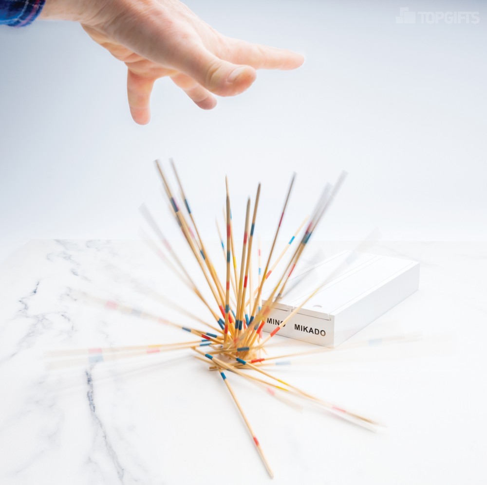 Набор настольных игр Микадо/Домино в деревянной коробке - 7