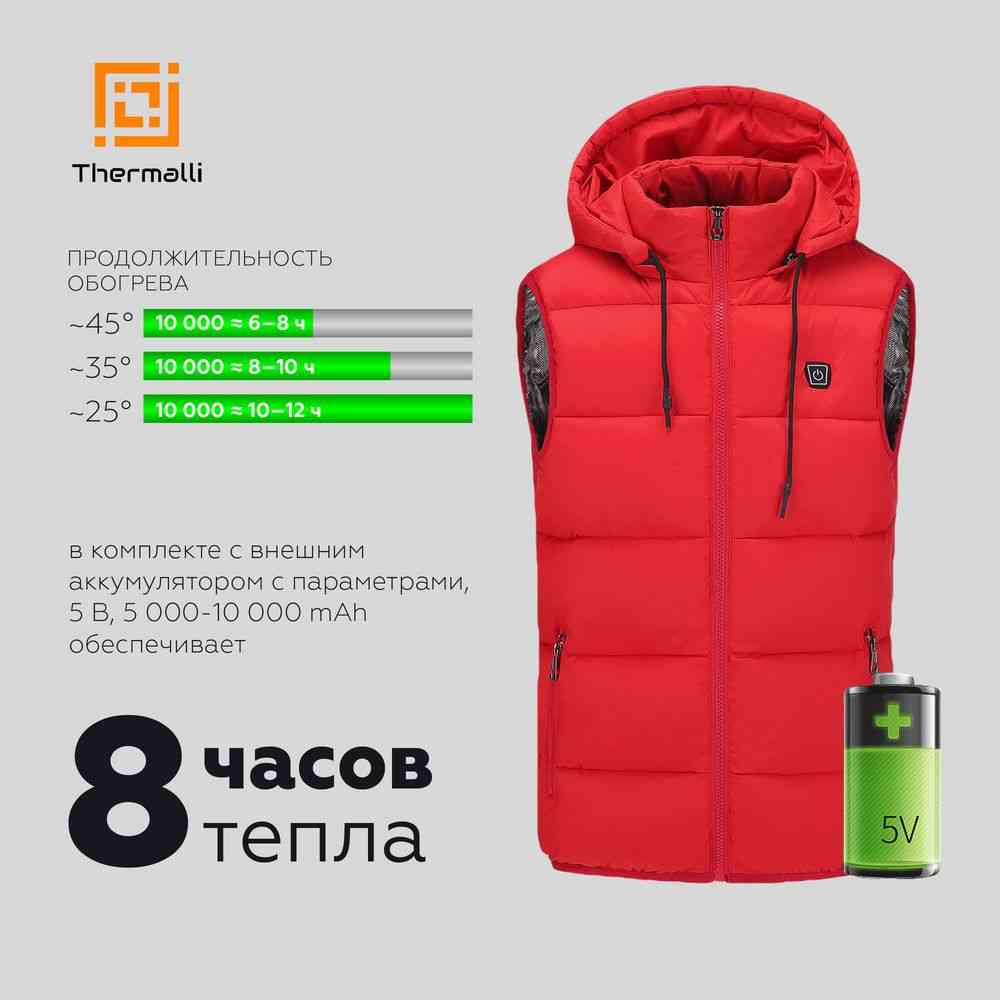 Жилет с подогревом Thermalli Zermatt, темно-синий - 11