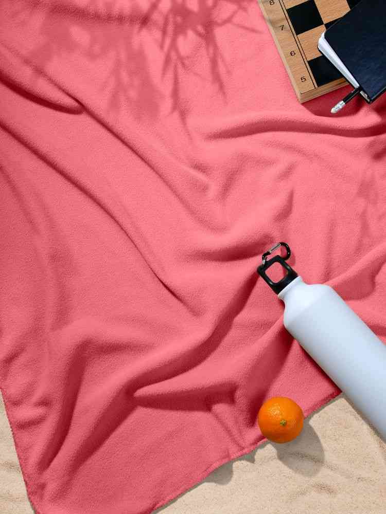 Флисовый плед Warm&Peace, розовый (коралловый) - 5