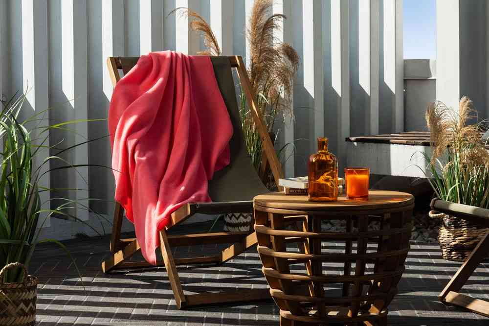 Флисовый плед Warm&Peace, розовый (коралловый) - 7