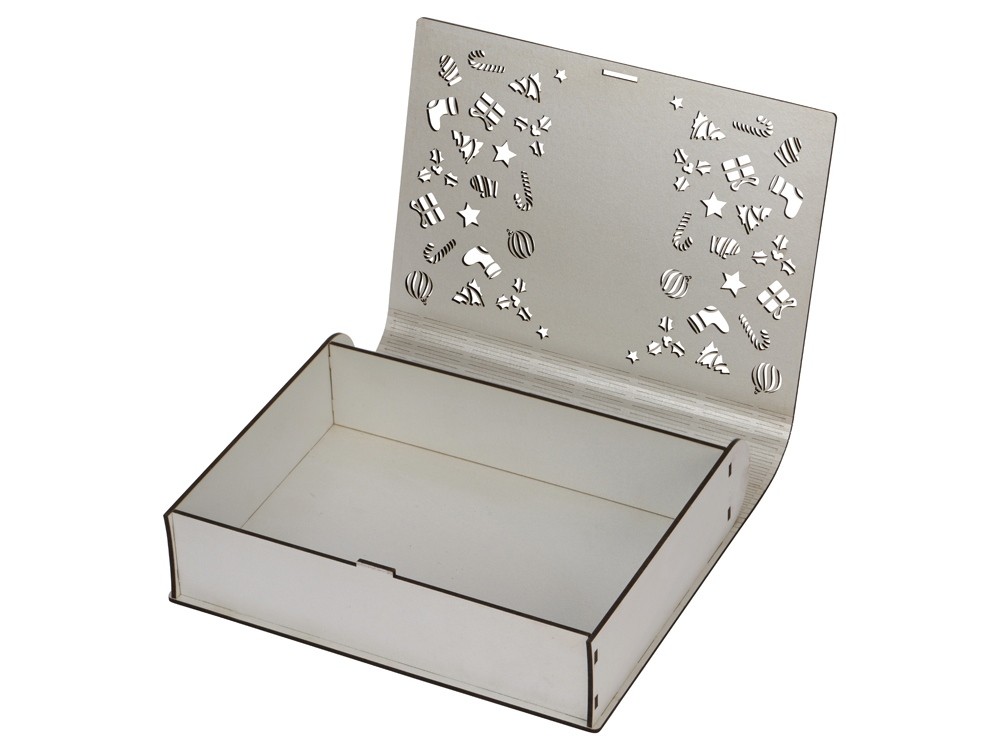 Деревянная коробка с резной крышкой Книга, L - 2