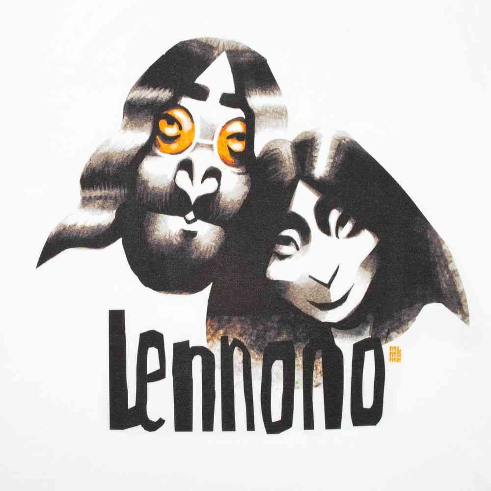 Футболка &laquo;Меламед. John Lennon, Yoko Ono&raquo;, белая - 4