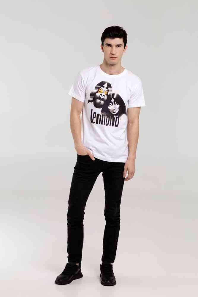 Футболка &laquo;Меламед. John Lennon, Yoko Ono&raquo;, белая - 5