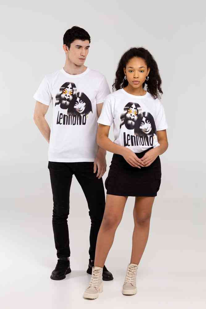 Футболка &laquo;Меламед. John Lennon, Yoko Ono&raquo;, белая - 10