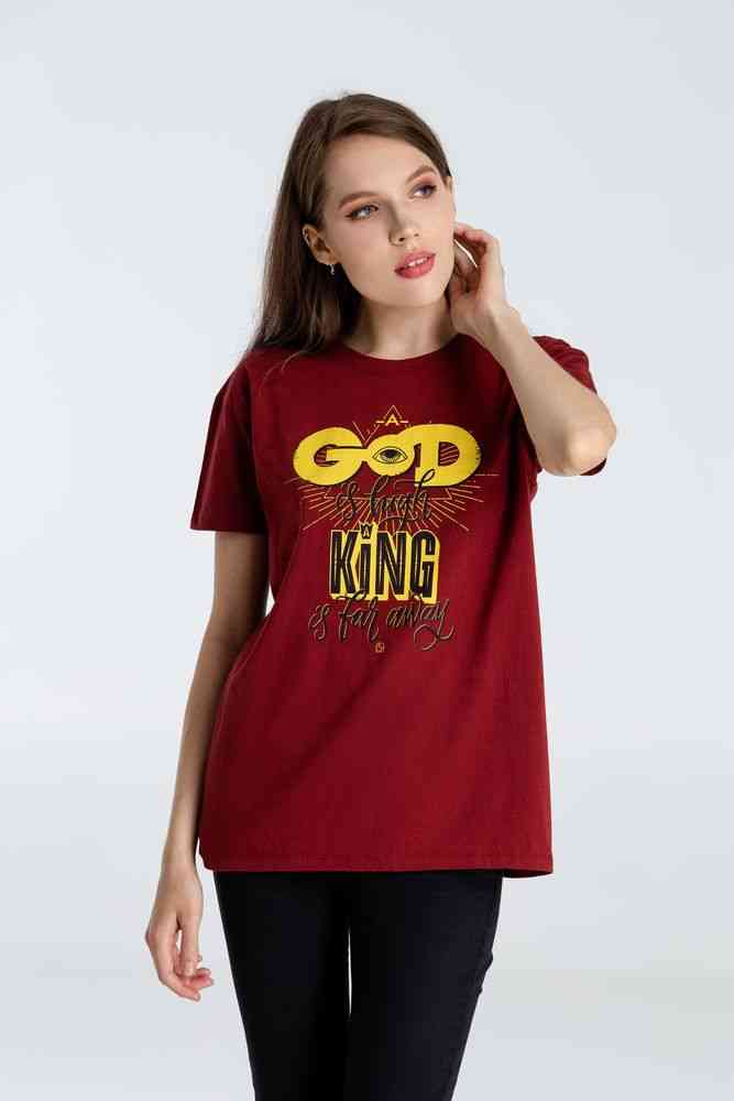 Футболка A God is High, гранатово-красная - 5