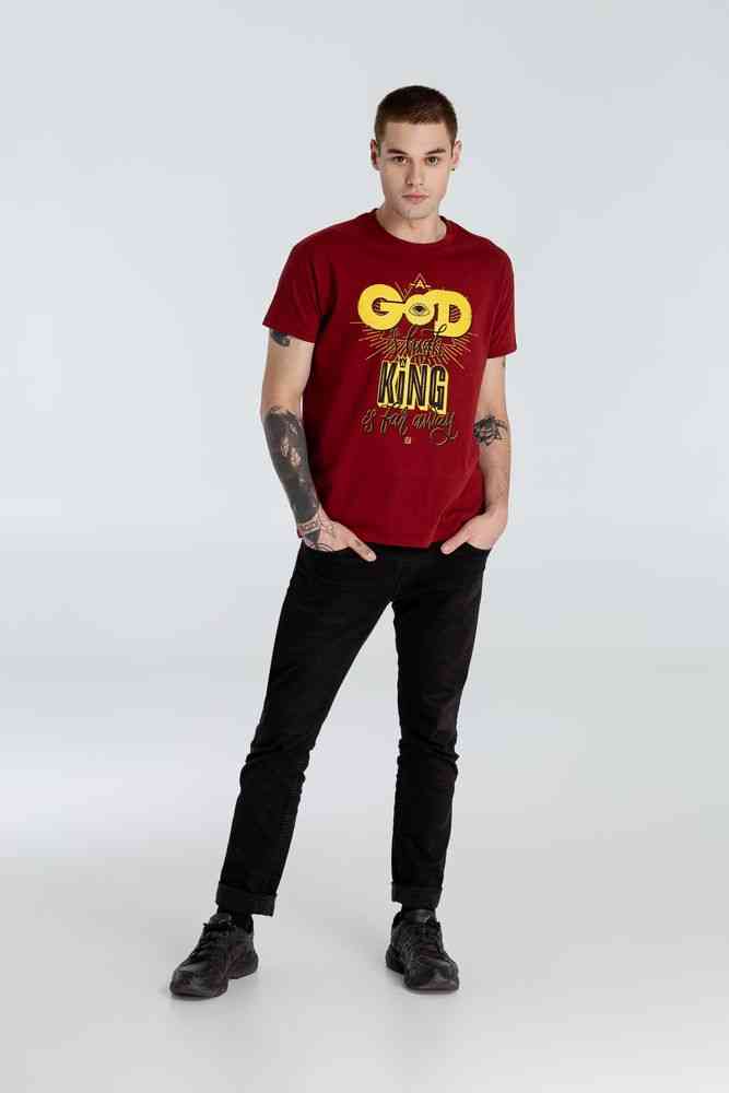 Футболка A God is High, гранатово-красная - 8