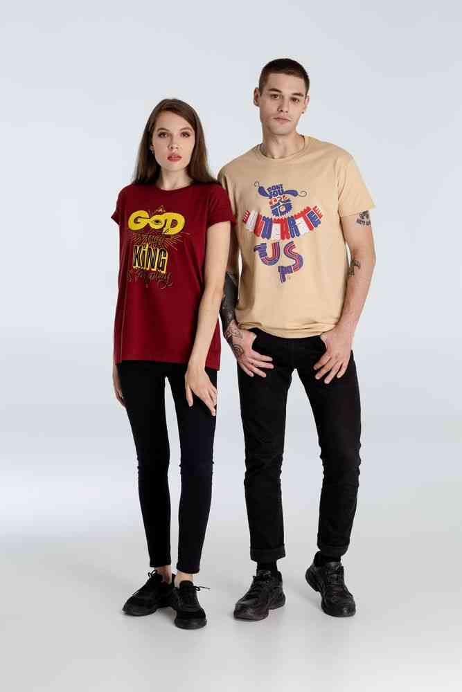 Футболка A God is High, гранатово-красная - 11