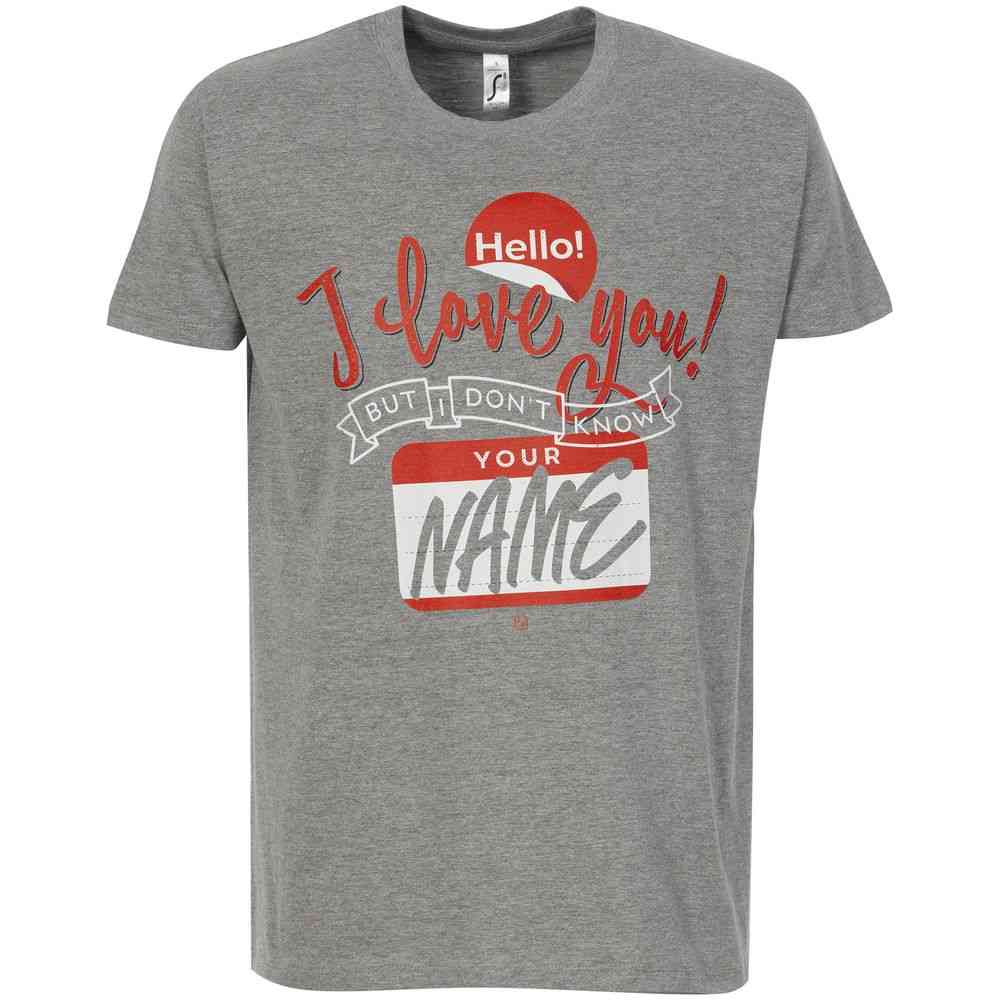 Футболка Hello! I Love You!, серый меланж - 2