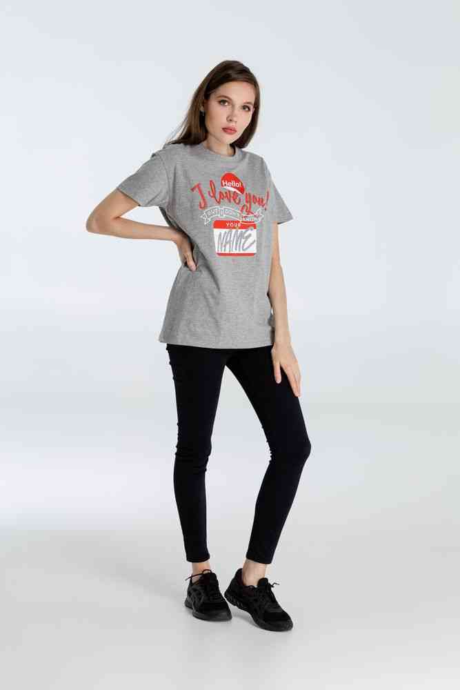 Футболка Hello! I Love You!, серый меланж - 6