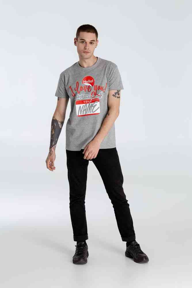 Футболка Hello! I Love You!, серый меланж - 8