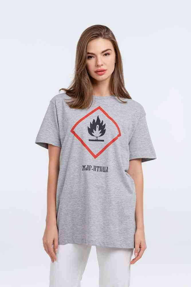 Футболка «Жар-птица», серый меланж - 4