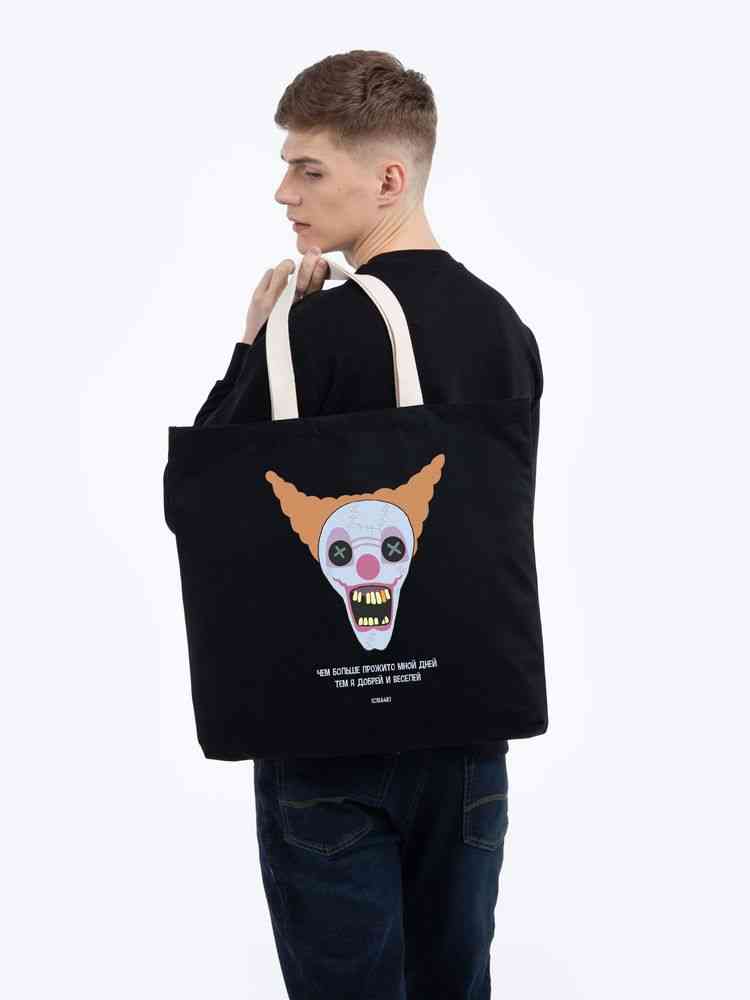 Холщовая сумка «Цирк» с внутренним карманом, черная - 4