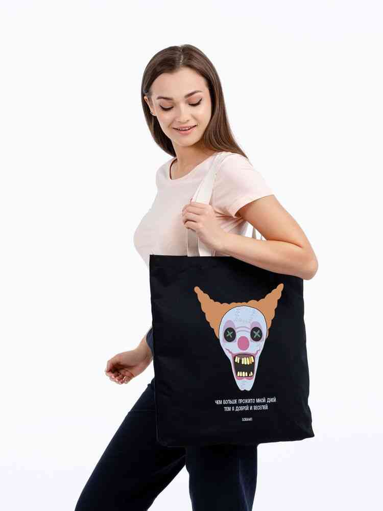 Холщовая сумка «Цирк» с внутренним карманом, черная - 3