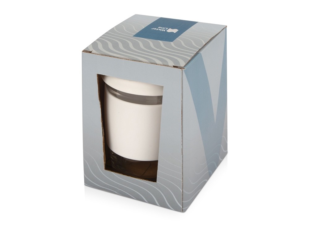 Стеклянный стакан с силиконовой крышкой и манжетой Monday - 6