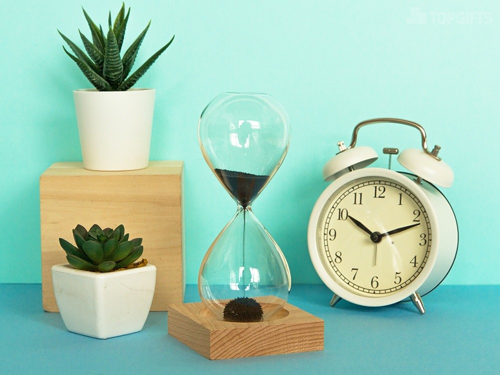 Песочные магнитные часы на деревянной подставке Infinity - 5