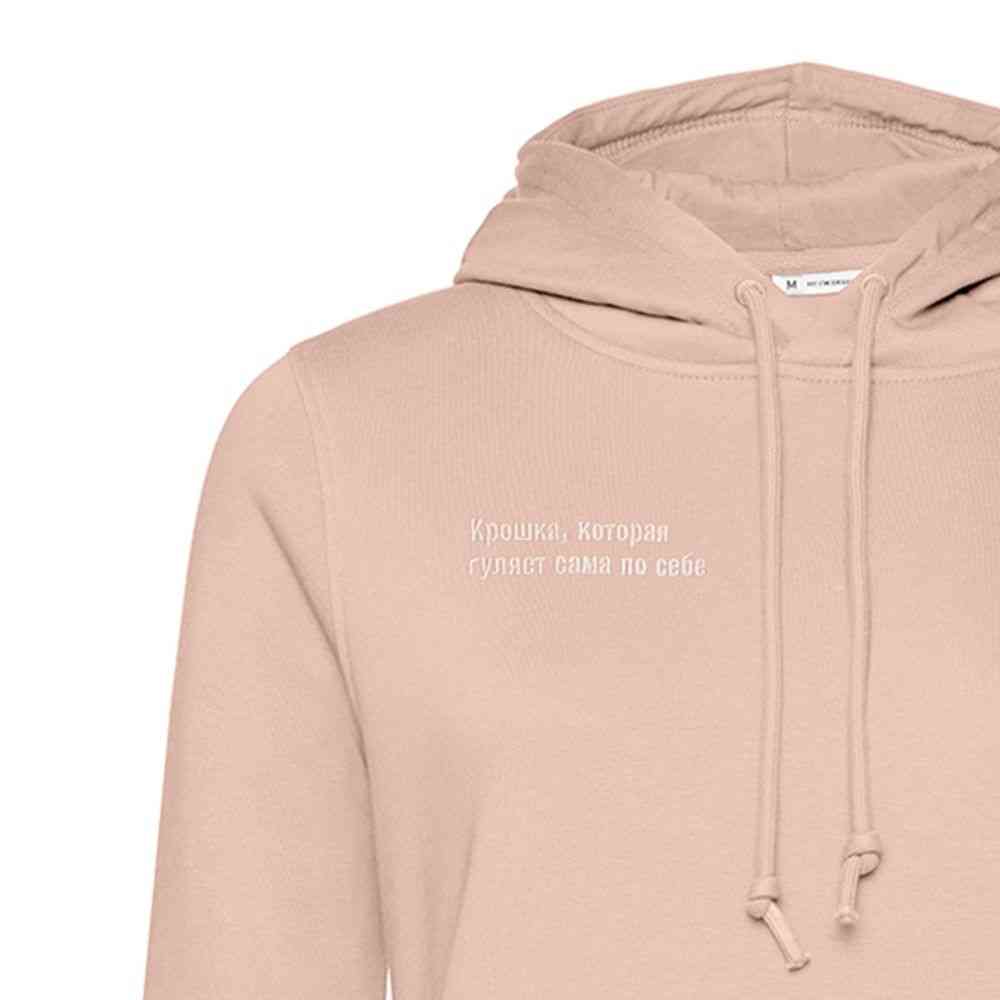 Худи женское с вышивкой «Крошка», розовое - 3
