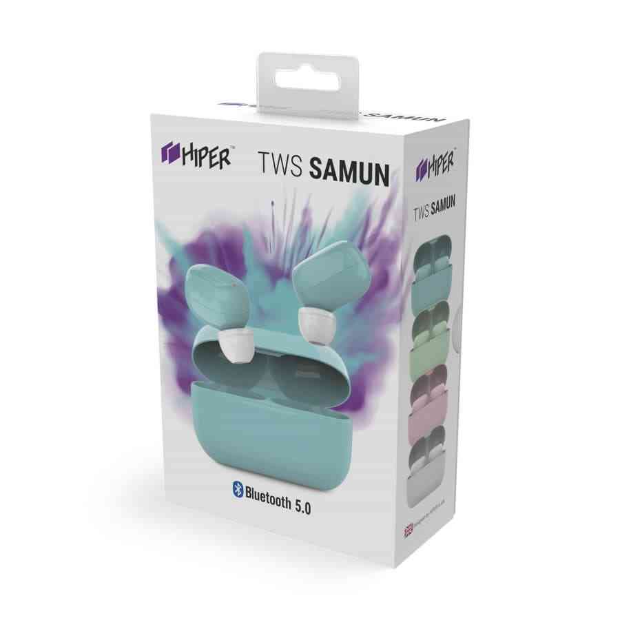 Наушники беспроводные Hiper TWS SAMUN, голубые - 4