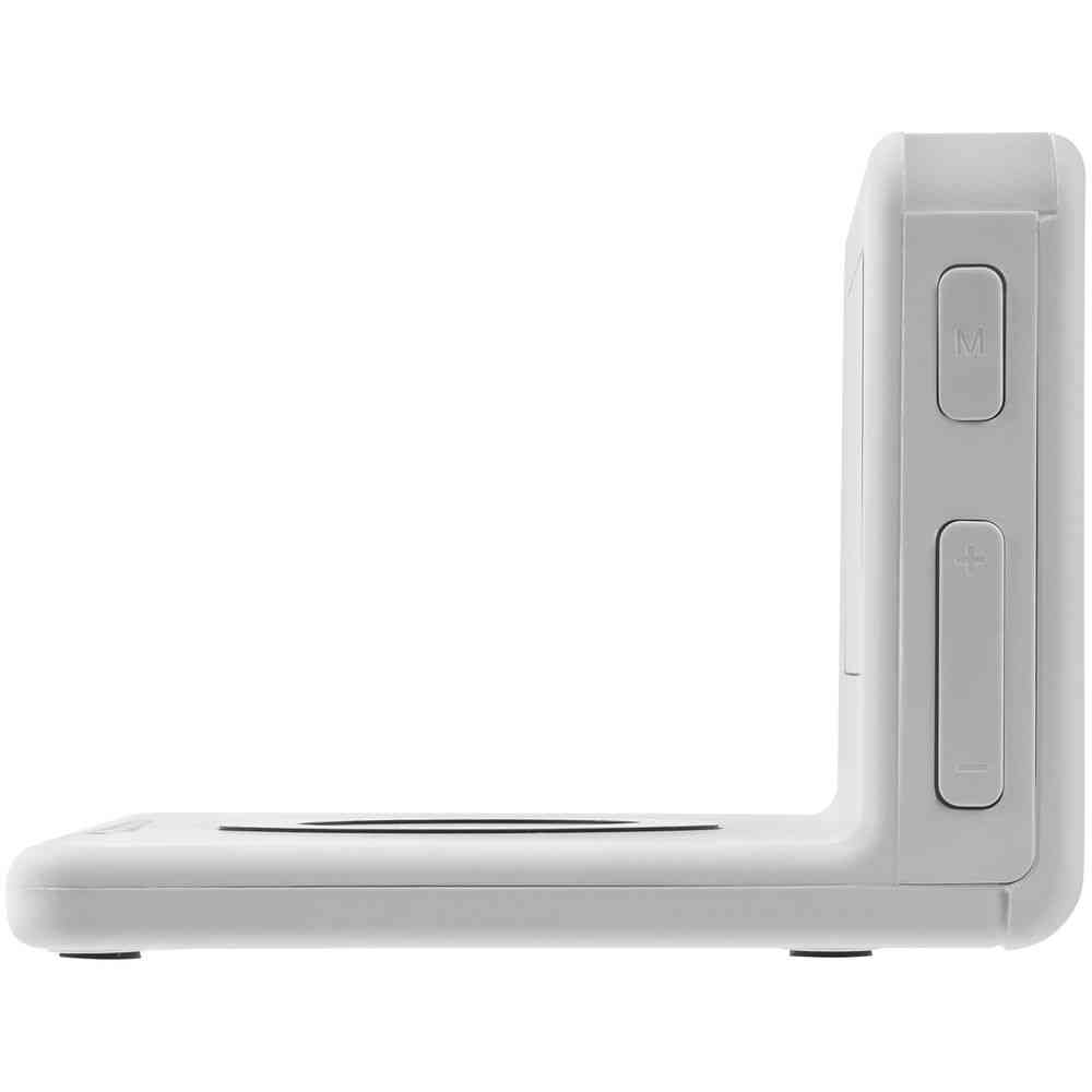 Часы настольные с беспроводным зарядным устройством Pitstop, белые - 6