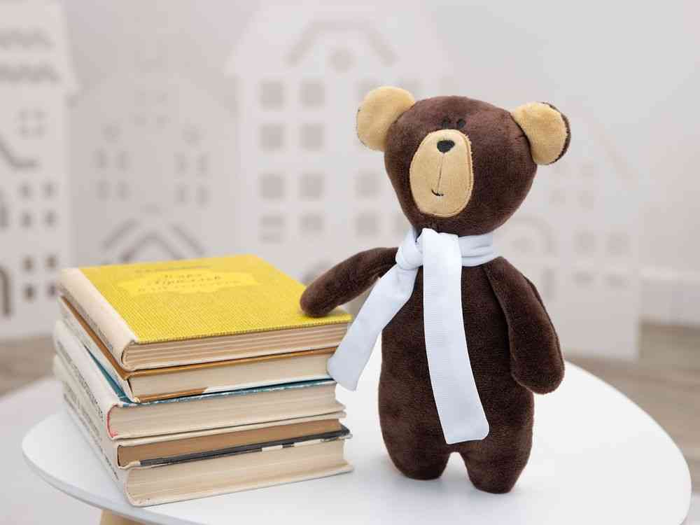 Мягкая игрушка Beastie Toys, мишка с белым шарфом - 5