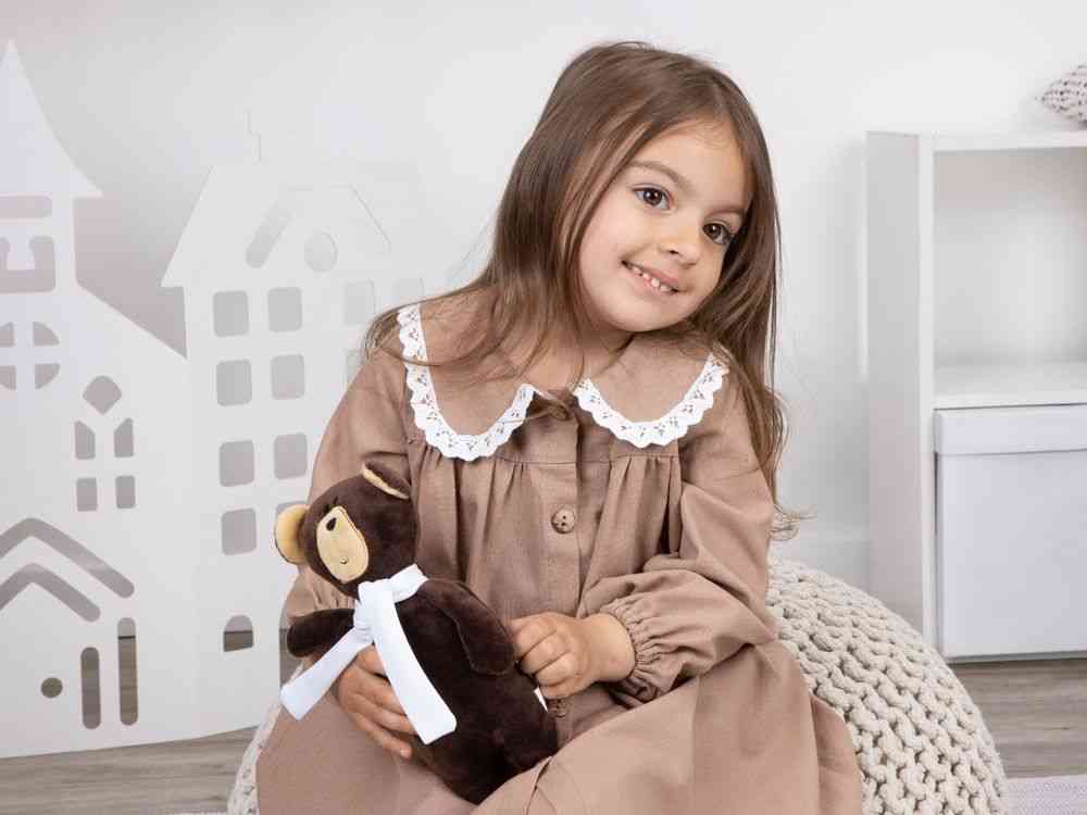 Мягкая игрушка Beastie Toys, мишка с белым шарфом - 6