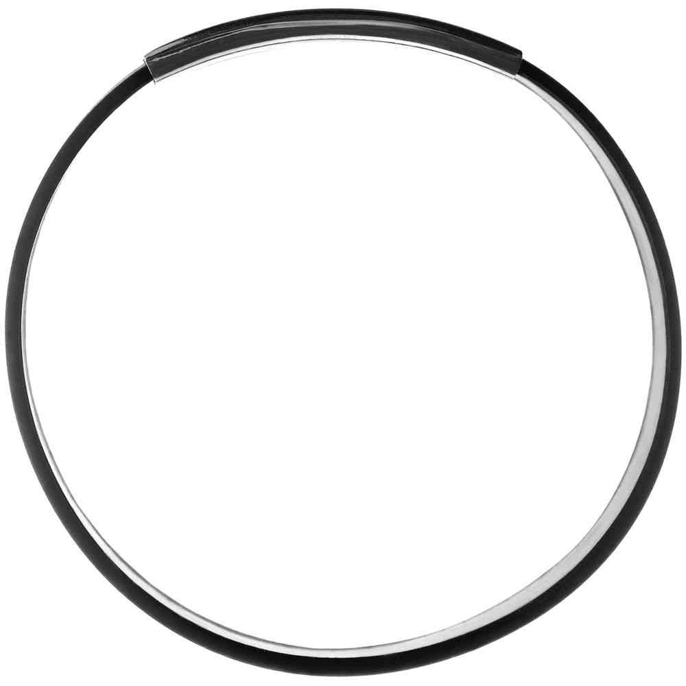 Силиконовый браслет Brisky с металлическим шильдом, черный - 3