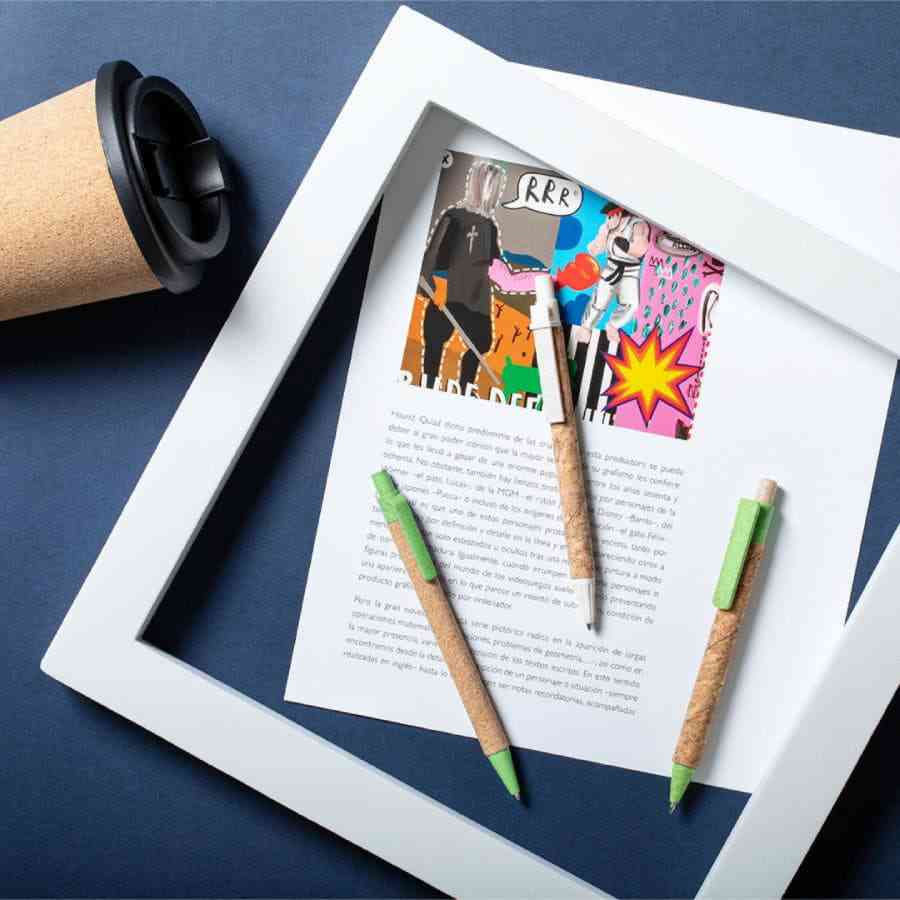 Ручка шариковая YARDEN, черный, натуральная пробка, пшеничная солома, ABS пластик, 13,7 см - 3