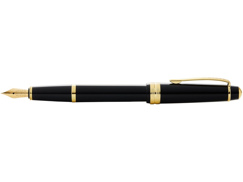 Ручка перьевая Bailey Ligh Polished Black Resin and Gold Tone, перо F - 3