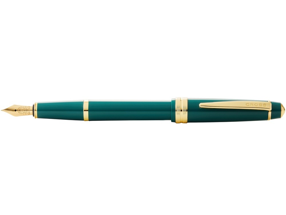 Ручка перьевая Bailey Light Polished Green Resin and Gold Tone, перо F - 2