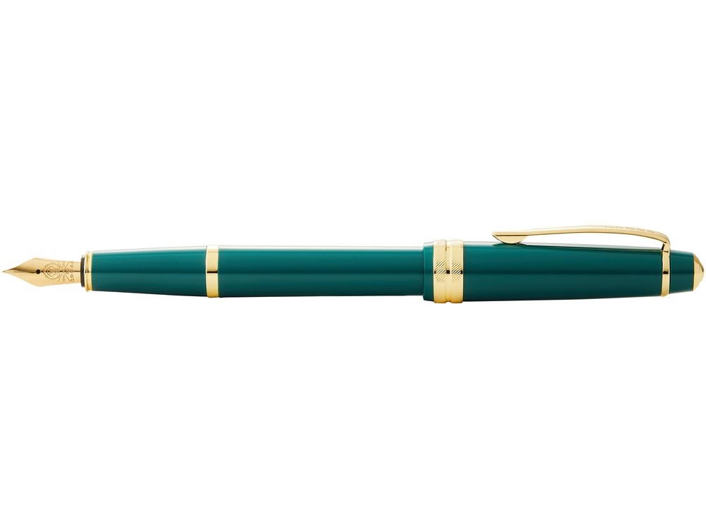 Ручка перьевая Bailey Light Polished Green Resin and Gold Tone, перо F - 3