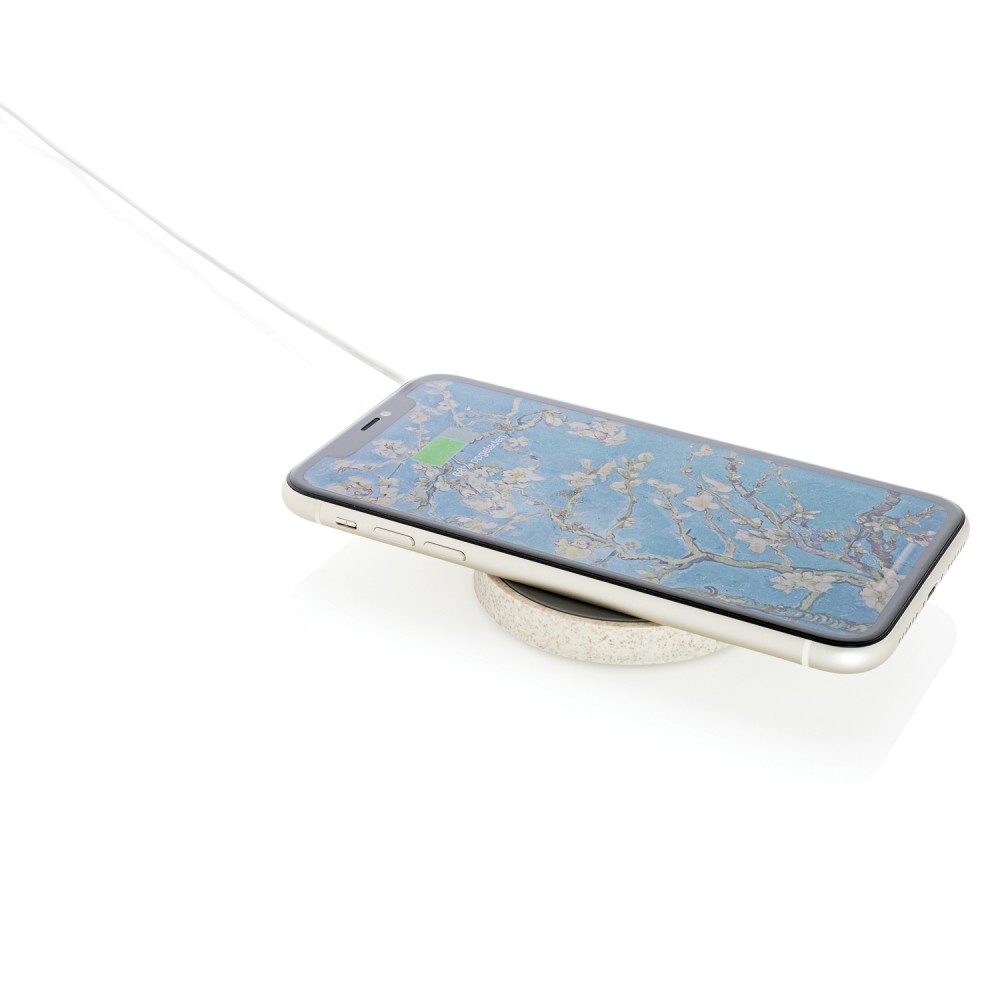 Круглая док-станция Wheat Straw для беспроводной зарядки, 5 Вт - 2