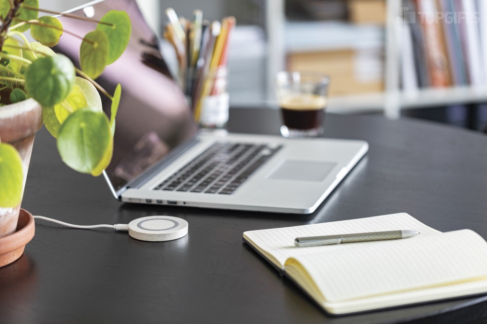 Круглая док-станция Wheat Straw для беспроводной зарядки, 5 Вт - 6