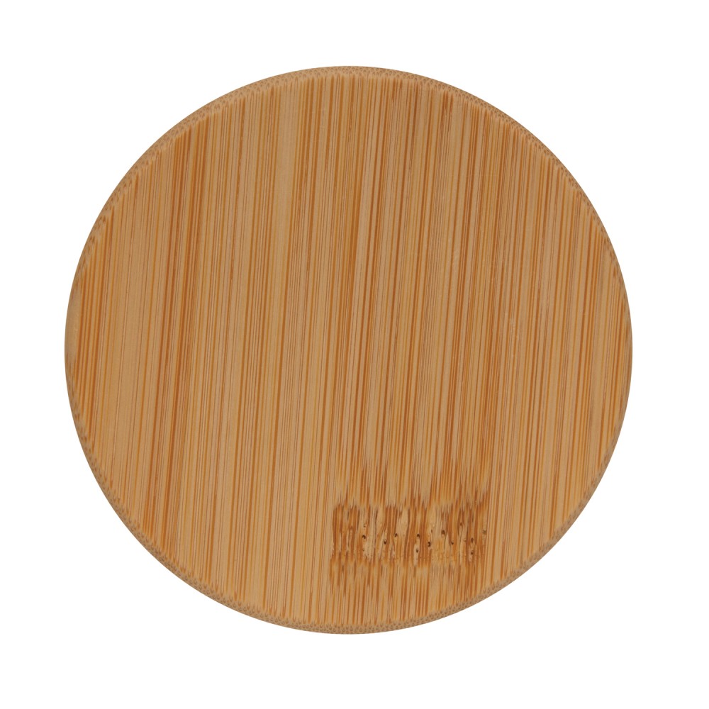 Стакан из боросиликатного стекла с двойными стенками и бамбуковой крышкой, 350 мл - 5