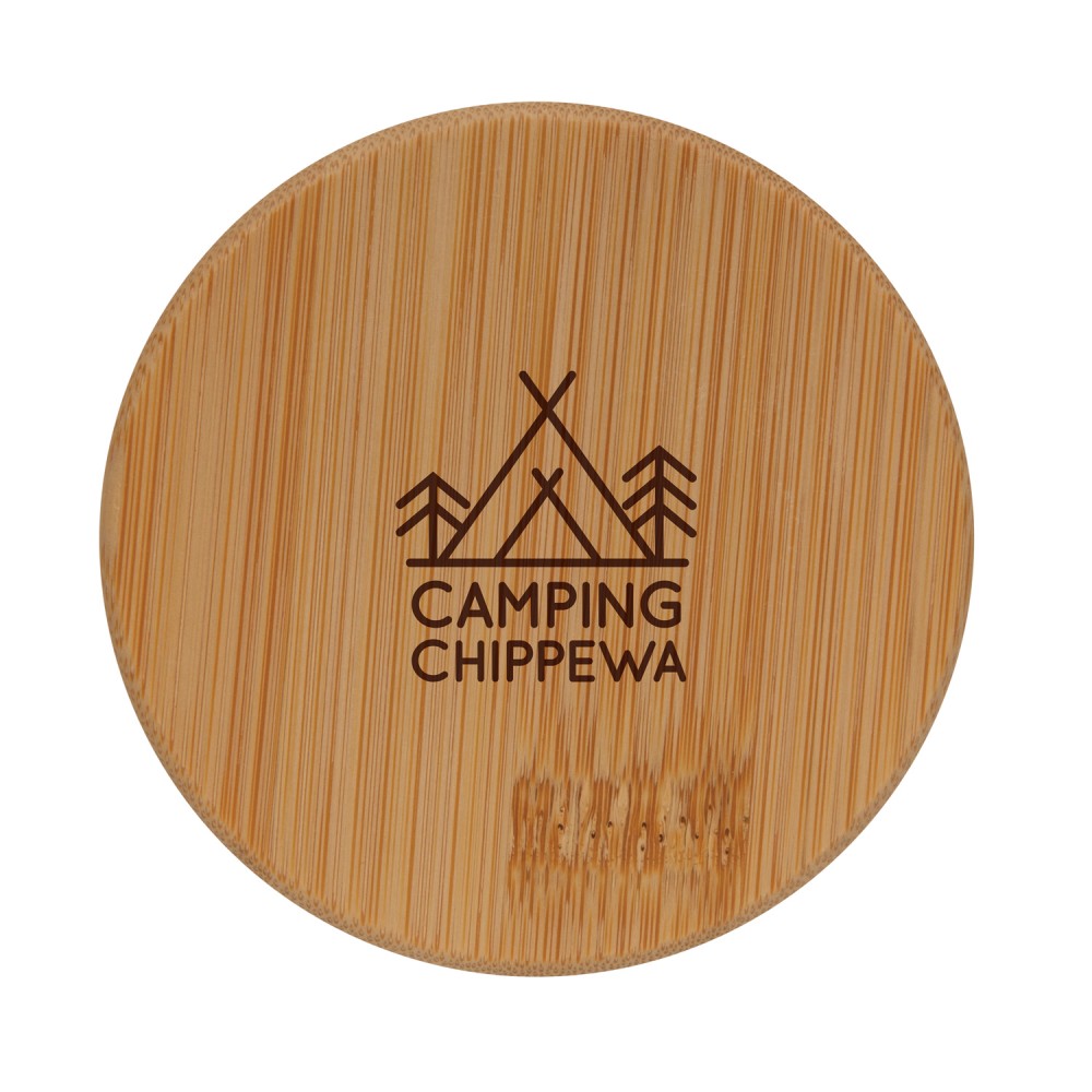 Набор стаканов из боросиликатного стекла с двойными стенками и бамбуковой крышкой, 250 мл, 2 шт. - 5