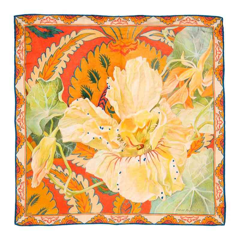 ПЛАТОК "НАСТУРЦИЯ" 120x120 ШЕЛК - 2