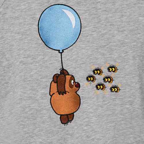 Толстовка с капюшоном Gourji "Винни-Пух" серая L - 3