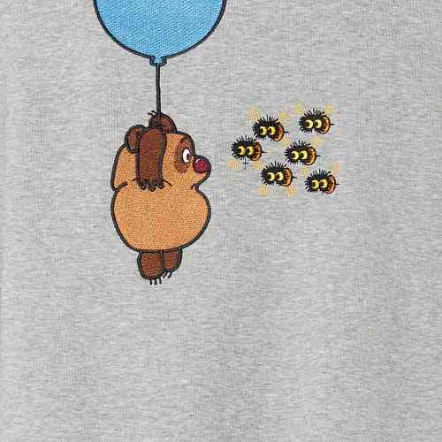 Толстовка на молнии Gourji "Винни-Пух" серая L - 3