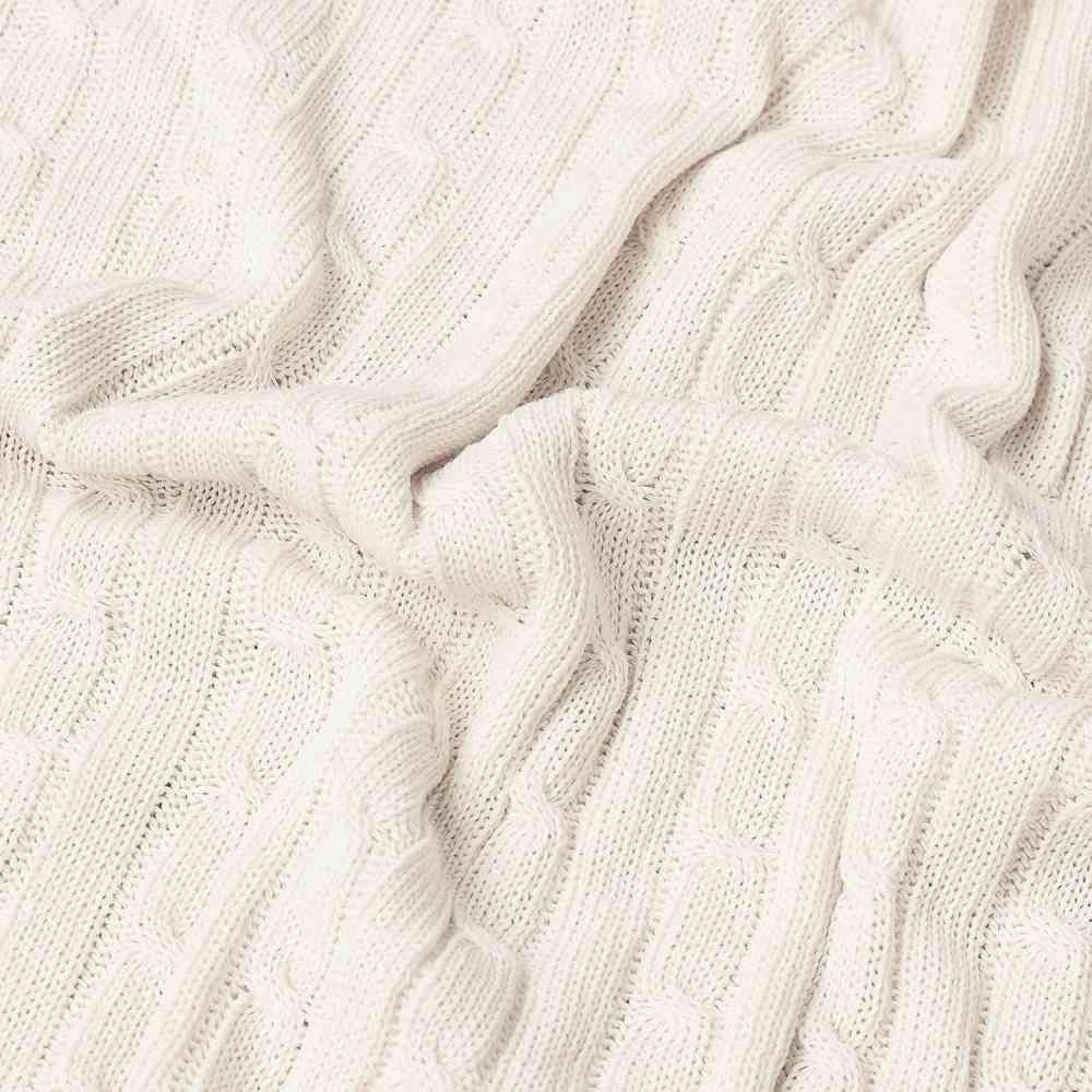 Плед Fado вязаный, бежевый (без подарочной коробки) - 5