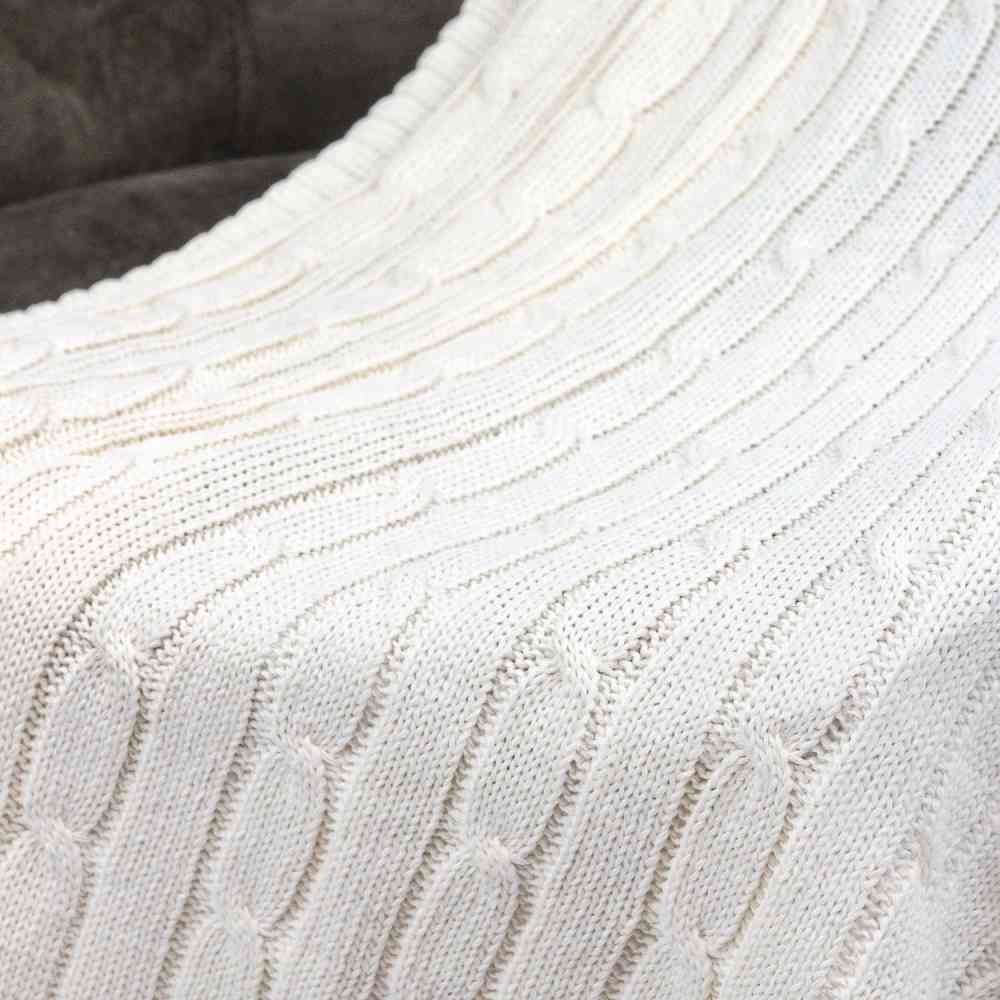 Плед Fado вязаный, бежевый (без подарочной коробки) - 6