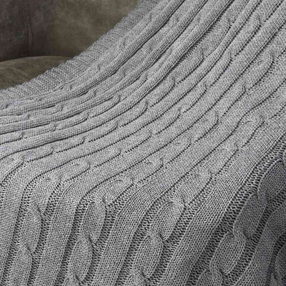 Плед Fado вязаный, серый (без подарочной коробки) - 6