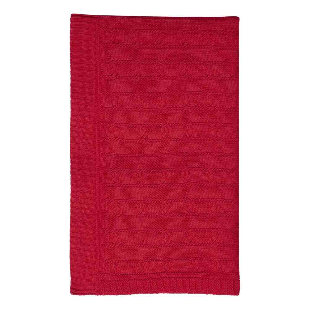 Плед Fado вязаный, красный (без подарочной коробки) - 4