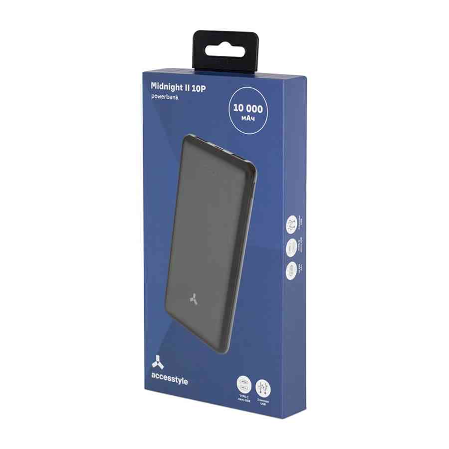Внешний аккумулятор Accesstyle Midnight II (10000 mAh), черный - 6