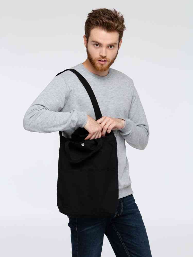 Сумка холщовая через плечо Artspace, черная - 6