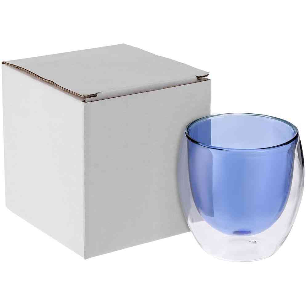 Стакан с двойными стенками Glass Bubble, синий - 2