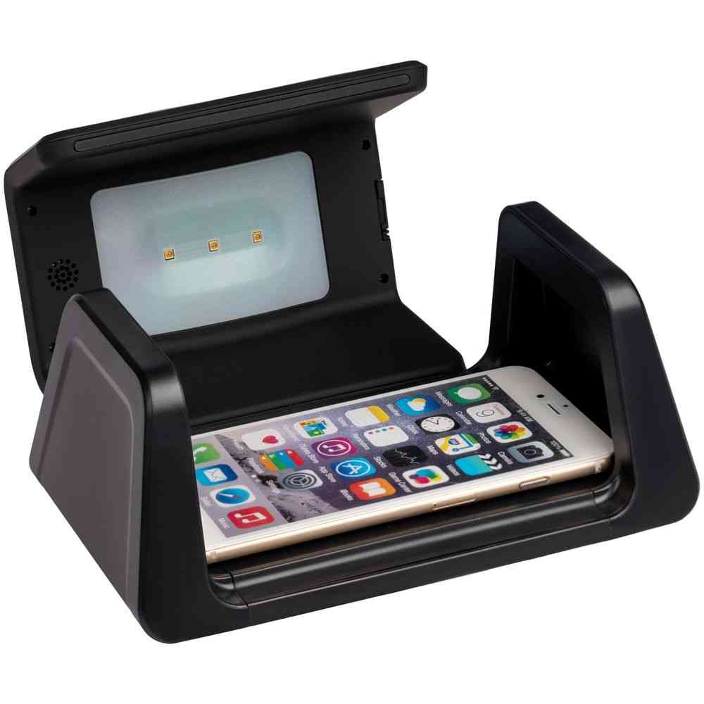 Настольный стерилизатор с беспроводной зарядкой и часами UV Depot, черный - 3