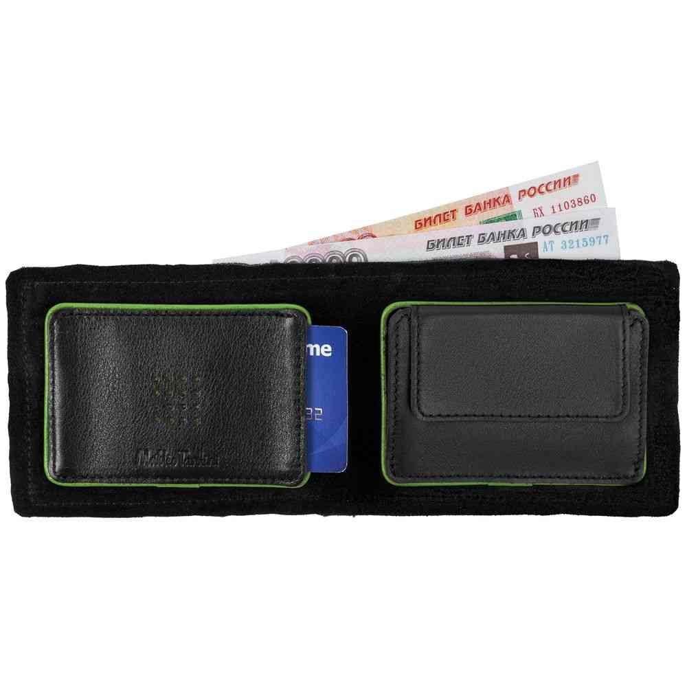 Кошелек Partinico, черный с зеленым - 5