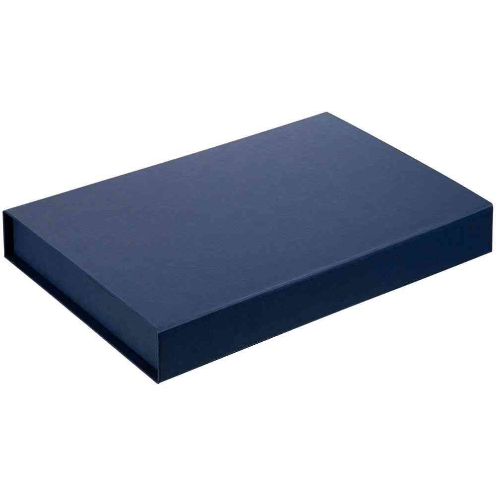 Коробка Silk с ложементом под ежедневник 15х21 см и ручку, ver.2, темно-синяя - 2