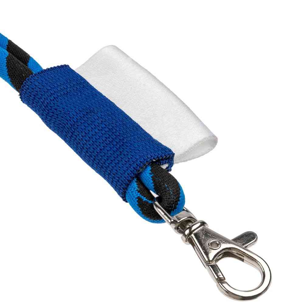 Шнурок для бейджа Tube Long, черный с синим - 3